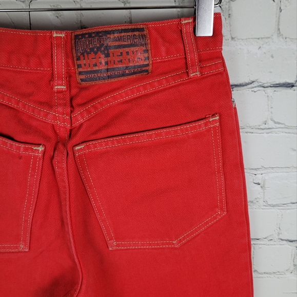 UFO JEANS | 100% cotton vintage coloured denim high waist tapered jeans - Picture 1 of 10